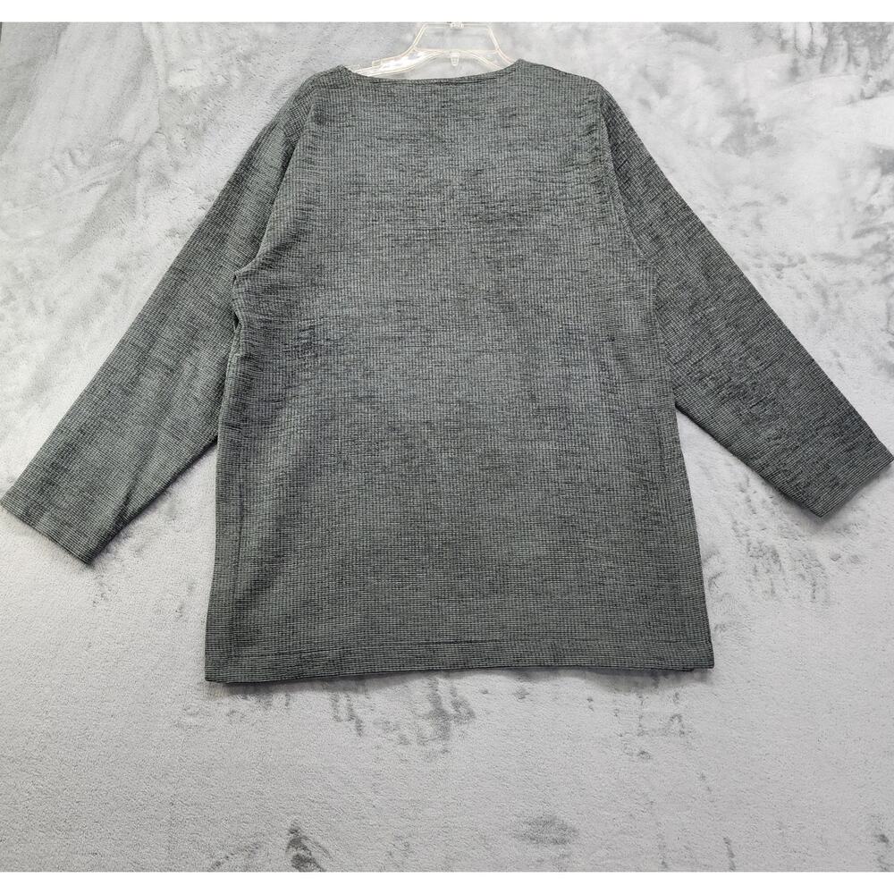 Vintage 90s Nubia's Collection Top Womens M Gray Wool Viscose Tunic Lagenlook - Picture 3 of 9
